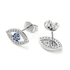 Brass Micro Pave Cubic Zirconia Stud Earrings EJEW-P247-02P-2