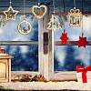 10Pcs 5 Style Wooden Ornaments WOOD-SZ0004-04-6