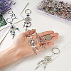 20Pcs 10 Style Natural Chip Gemstone Keychain KEYC-KS0001-05-7
