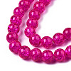 1Strand Fuchsia Transparent Crackle Glass Round Beads Strands X-CCG-Q001-10mm-08-3