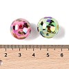 10Pcs UV Plating Colours Acrylic Beads OACR-S146-01M-3