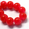 Baking Paint Imitation Jade Glass Round Bead Strands X-DGLA-Q021-6mm-05-2