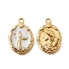 304 Stainless Steel Enamel Pendants STAS-B128-27G-1