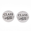 Non-Tarnish 201 Stainless Steel Pendants STAS-T064-38P-23-2