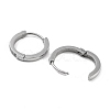304 Stainless Steel Micro Pave Clear Cubic Zirconia Huggie Hoop Earrings EJEW-C096-01F-P-2