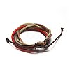 Adjustable Leather Cord Multi-Strand Bracelets BJEW-M169-09-3