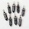 Natural Snowflake Obsidian Double Terminated Pointed Pendants G-F295-05A-1