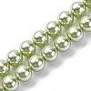 UV Plating Pearlized Glass Pearl Beads Strands GLAA-F128-01B-T21-1