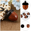 CHGCRAFT 12pcs Disconnectable Ebony Wood Acorn Pendants AJEW-CA0003-97-5