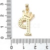 Rack Plating Brass Micro Pave Cubic Zirconia Pendants KK-D535-01P-RS-3
