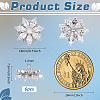 6PCS Brass Micro Pave Clear Cubic Zirconia Buttons KK-FG0001-26A-2