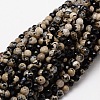 Faceted Natural Agate Round Beads Strands G-E318B-4mm-04-1