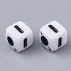 White Opaque Acrylic Beads MACR-R869-02I-2