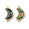 Natural Paua Shell Crescent Moon Connector Charms KK-G538-43G-1