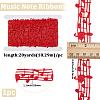 20 Yards Polyester Musical Note Lace Trim Ribbon OCOR-GF0004-44G-2