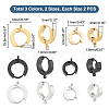 12Pcs 6 Style 304 Stainless Steel Hoop Earrings Findings STAS-UN0043-23-4