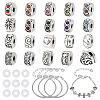 DIY Alloy Heart European Style Bracelet Making Kit DIY-PH0022-01-1