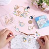 Rabbit with Moon Alloy Enamel Pendant Stitch Markers HJEW-SC00011-3