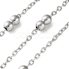 304 Stainless Steel Cable Chains with Beads CHS-F020-10P-1