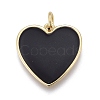 Brass Enamel Pendants ZIRC-M108-40D-G-1