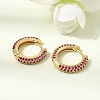 Brass Micro Pave Cubic Zirconia Hoop Earrings KK-CBA8324-24G-02-1