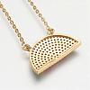 Brass Micro Pave Cubic Zirconia Pendant Necklaces NJEW-J051-19G-3