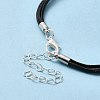 Alloy Knot Beaded Pendant Necklace with Waxed Ropes for Women NJEW-Q391-04S-4