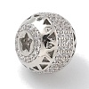 Rack Plating Brass Micro Pave Cubic Zirconia Beads KK-L224-031P-2