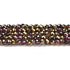 Transparent Electroplate Glass Beads Strands GLAA-H021-01A-HP07-2