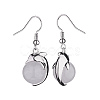 Natural & Synthetic Gemstone Dolphin Dangle Earrings with Crystal Rhinestone EJEW-A092-20P-4