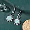 Hexagon Natural Flower Amazonite Dangle Earrings EJEW-K298-01P-13-1