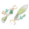 Natural Green Aventurine & Aquamarine & Topaz Jade Leverback Earrings EJEW-TA00591-5