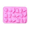 Halloween Theme Tombstone/Skull/Bat Cake Decoration Food Grade Silicone Molds DIY-E067-04-3
