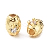 Brass Micro Pave Cubic Zirconia Beads KK-A189-20G-1
