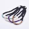 Frosted Natural Gemstone Beaded Necklaces NJEW-JN01939-1