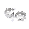 Non-Tarnish 304 Stainless Steel Oval Stud Earrings EJEW-H115-25P-2