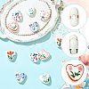 12Pcs 6 Colors Handmade Porcelain Ceramic Beads PORC-FS0001-67-2