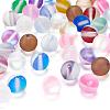 50Pcs 10 Colors Synthetic Moonstone Beads Strands G-YW0001-07-7