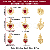 6Pcs 3 Styles Brass Micro Pave Clear Grade AAA Cubic Zirconia Pendants KK-BBC0015-33A-2