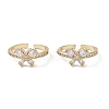 Butterfly Clear Cubic Zirconia Cuff Ring RJEW-M146-11G-4