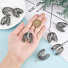 Alloy Rib Skeleton Pendants Decoration HJEW-PH01451-3