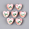 Hand Painted Tulip Flower Porcelain Ceramic Beads PORC-T134-28F-1
