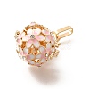 Alloy Crystal Rhinestone Bead Cage Pendants ENAM-M047-02G-B-3