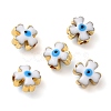 Golden Tone Brass Enamel Beads KK-E048-01G-2