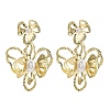 Alloy & Iron & Imitation Pearl Stud Earrings EJEW-M075-09G-2