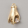 Brass with Clear Cubic Zirconia Charms KK-WH0079-58D-1