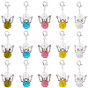 6 Sets Angel Polymer Clay & Glass Rhinestone Bead Pendant Locking Stitch Markers HJEW-SC0001-72-1