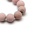 Frosted Natural Rhodonite Round Bead Strands G-M064-10mm-04-2