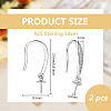 1 Pair 925 Sterling Silver Ear Hooks STER-BC0003-59P-2