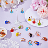 10 Pairs 10 Colors Handmade Lampwork with 304 Stainless Steel Hoop Earrings EJEW-WR00001-4